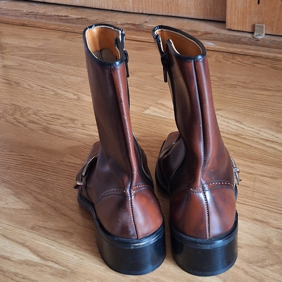 VTG JOHN FLUEVOG MADE IN ENGLAND BROWN LEATHER BOOTS UNISEX - Picture 6 of 11